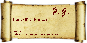 Hegedűs Gunda névjegykártya