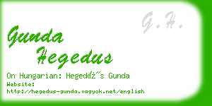 gunda hegedus business card